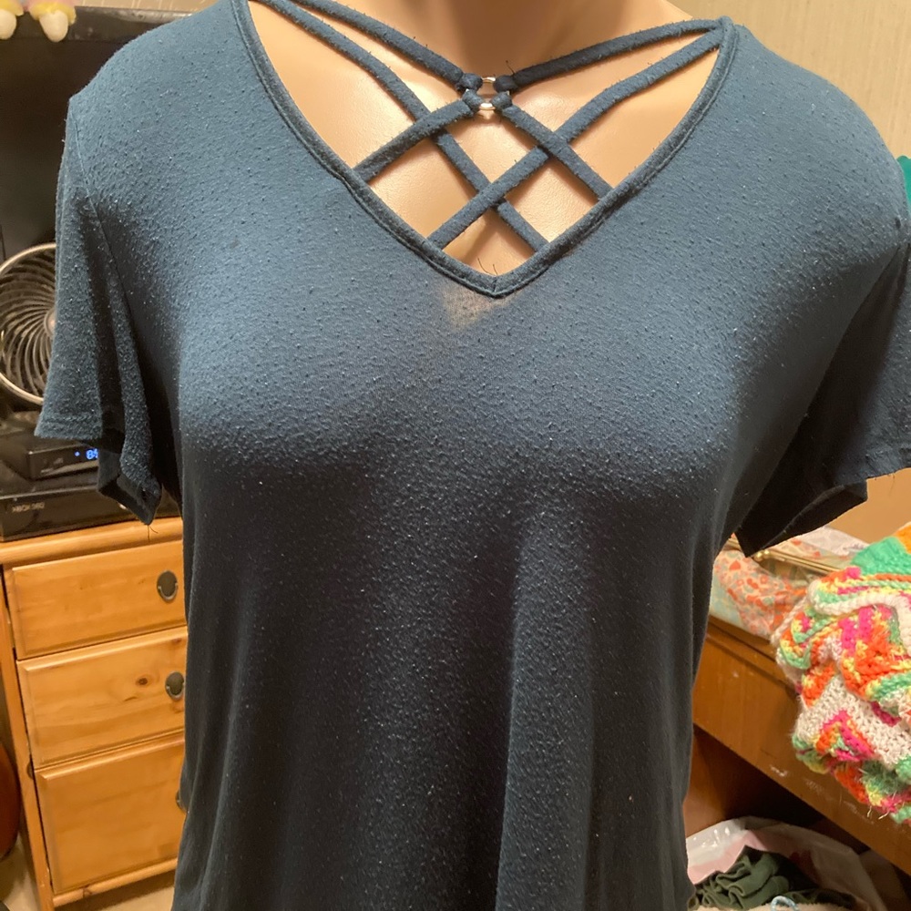 Green cute lace blouse